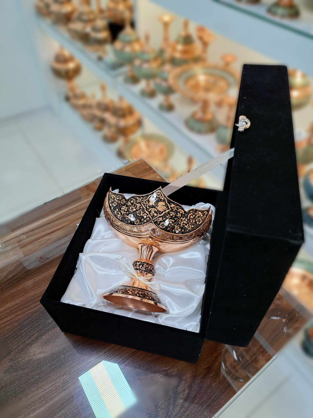 خرید کشکول مسی الماس تراش