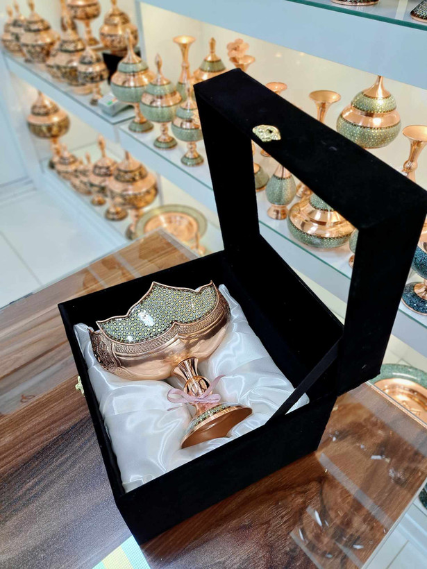 خرید کشکول مس و خاتم سایز 2