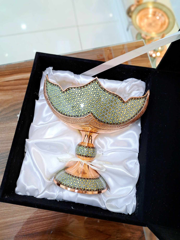 خرید کشکول مس و خاتم نفیس سایز3