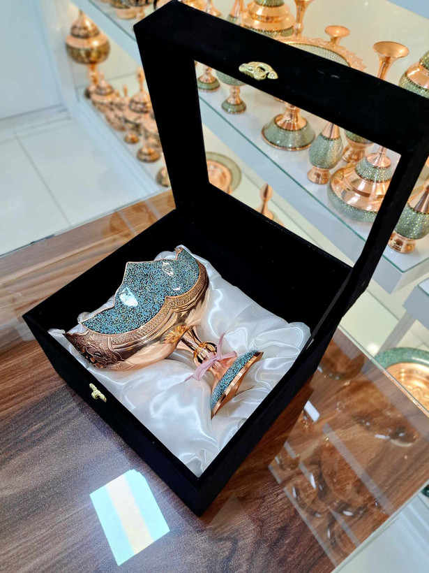 کشکول فیروزه کوبی نفیس برند اشرافی