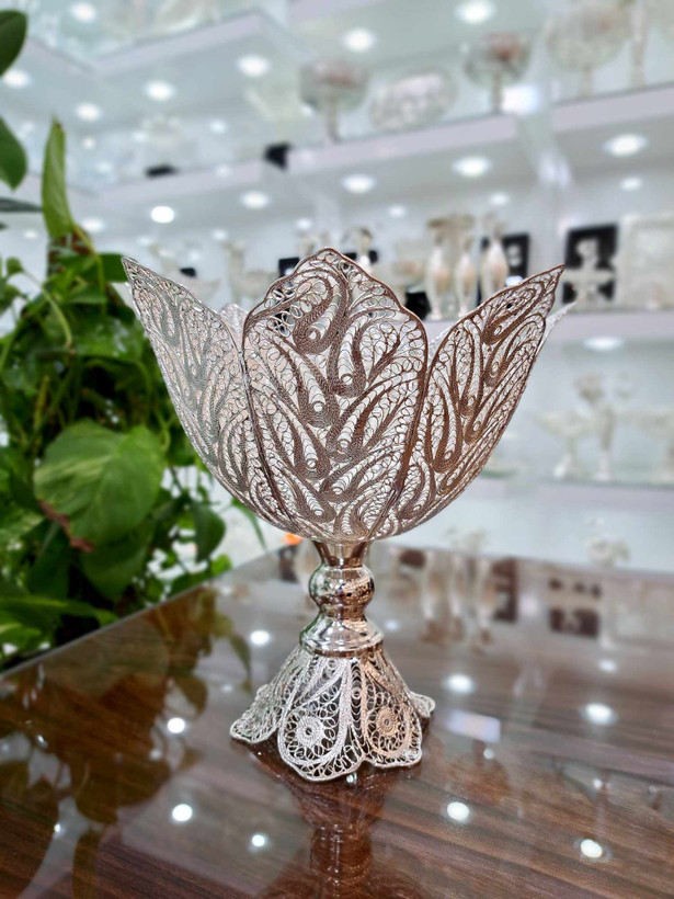 خرید سرویس آجیل خوری ملیله کاری با روکش نقره