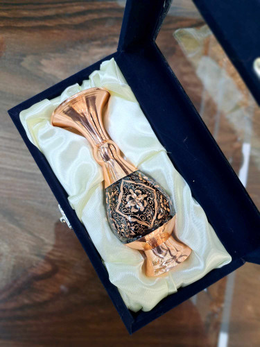 گلدان مسی الماس تراش