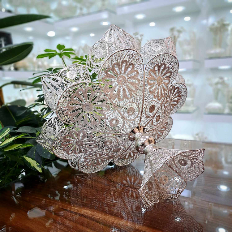 میوه خوری ملیله کاری با روکش نقره