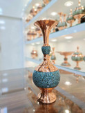 گلدان مس و فیروزه از صنایع دستی اشرافی