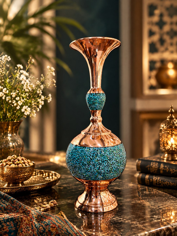 گلدان فیروزه کوبی گیلاسی